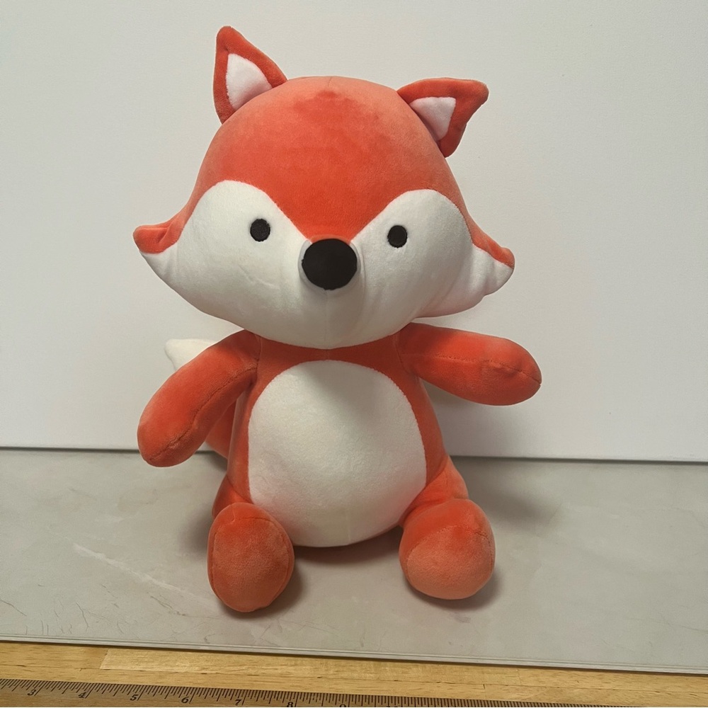 MINISO Soft Plush Fox Toy Stuffed Animal Coral and White 12”